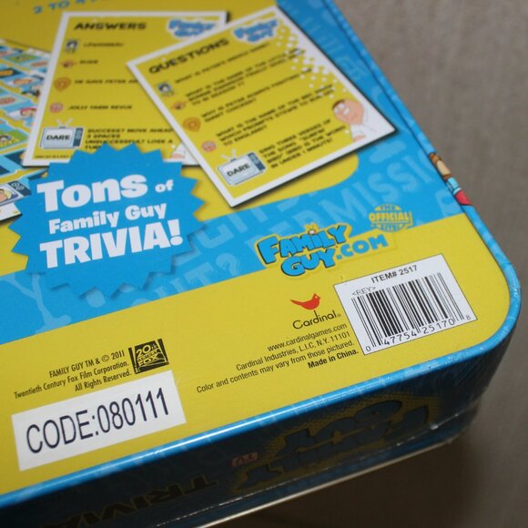 3/$77❤️new sealed FAMILY GUY Trivia Or Dare Board Game Collectors Tin Box - Picture 6 of 6